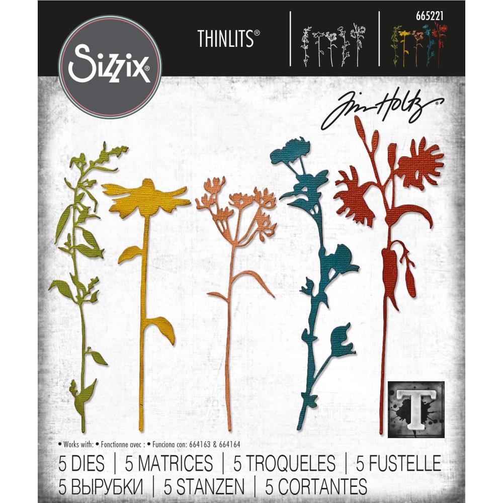 Sizzix Thinlits Dies By Tim Holtz - Wildflower Stems #3