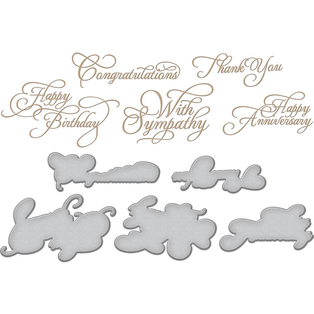 Spellbinders Glimmer Hot Foil Plate & Die Set - Elegant Occasion Sentiments