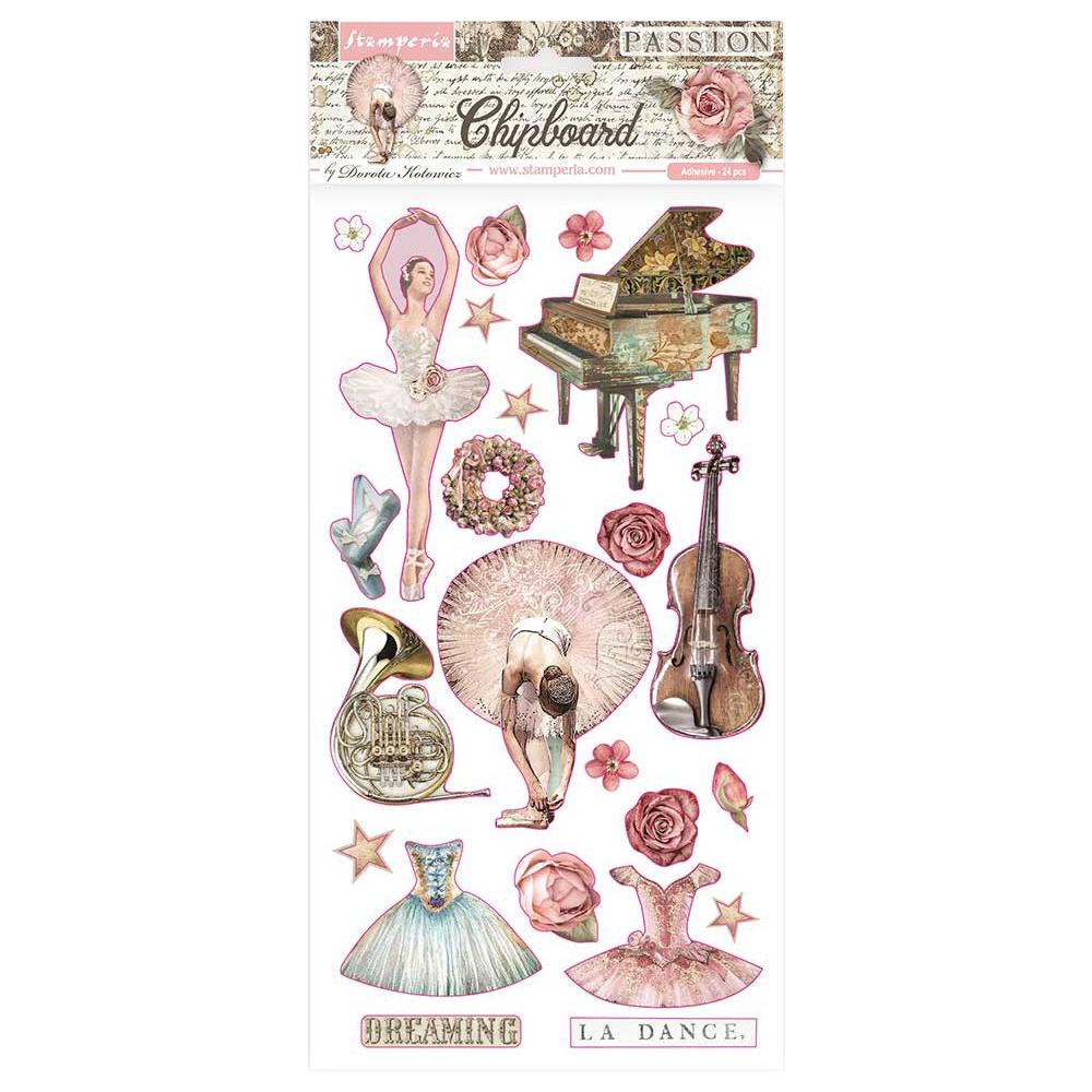 Stamperia Adhesive Chipboard - Passion