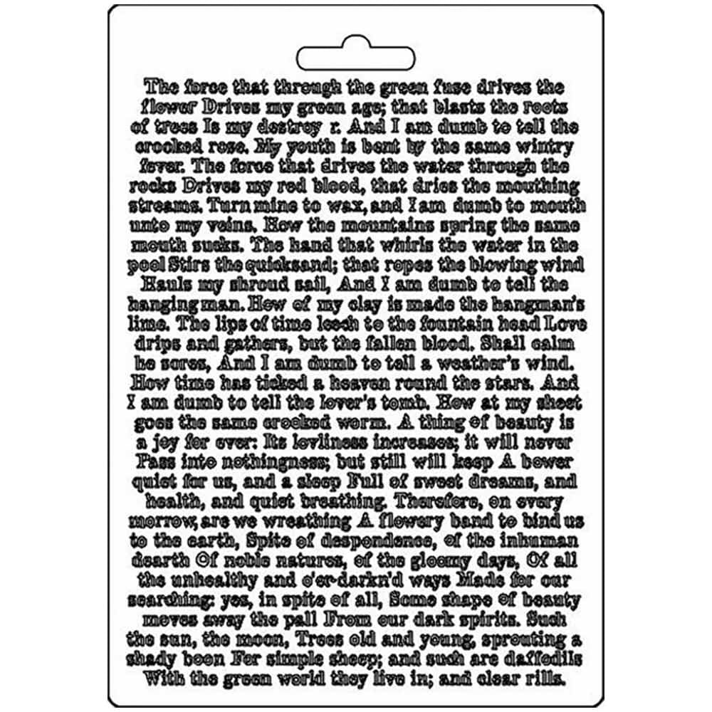 Stamperia Texture Impressions Mould - Journal, Calligraphy
