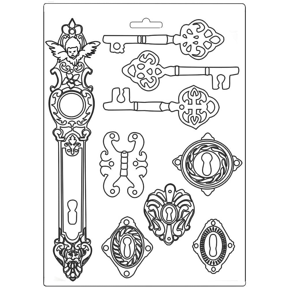 Stamperia Soft Maxi Mould - Keys & Locks - Lady Vagabond