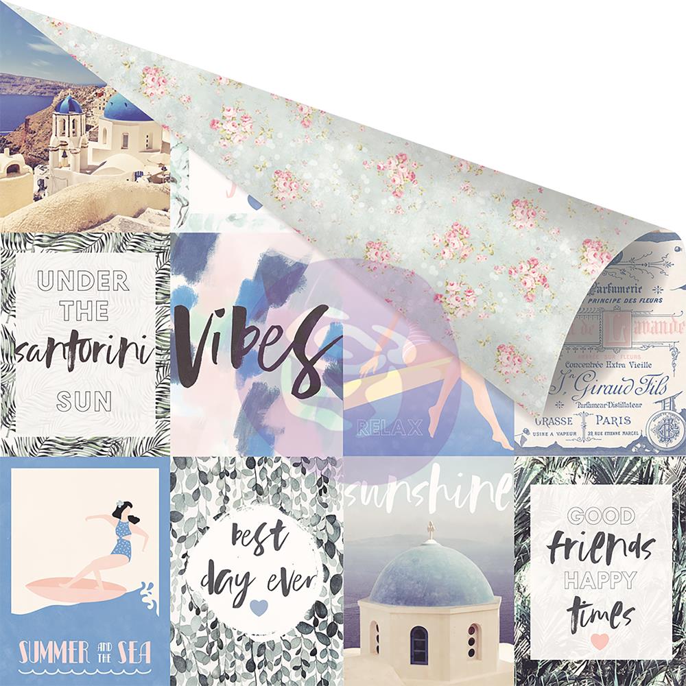 Santorini Aqua Foiled Double-Sided Cardstock- Summer Is Around The Corner