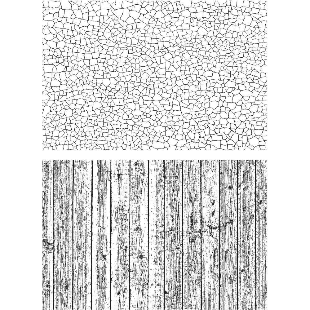 Tim Holtz Cling Rubber Stamp Set - Craze & Planks