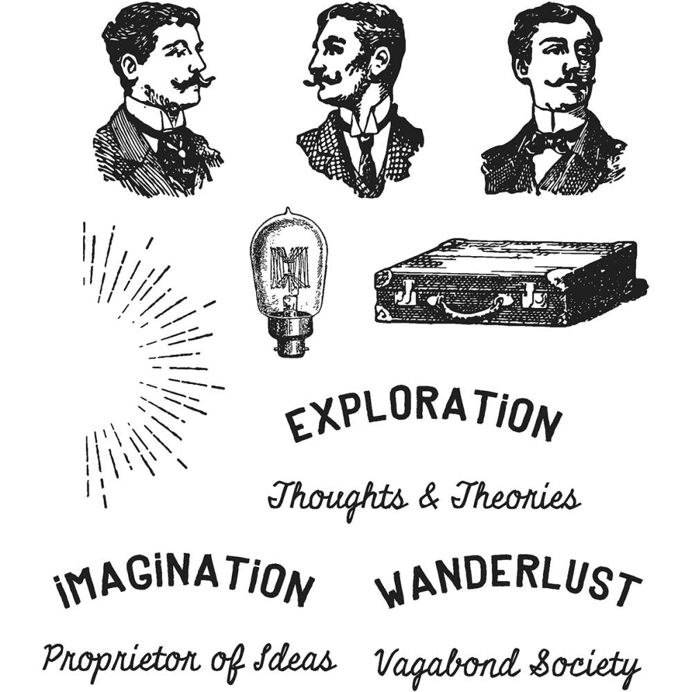 Tim Holtz Cling Stamps - Noble Gent