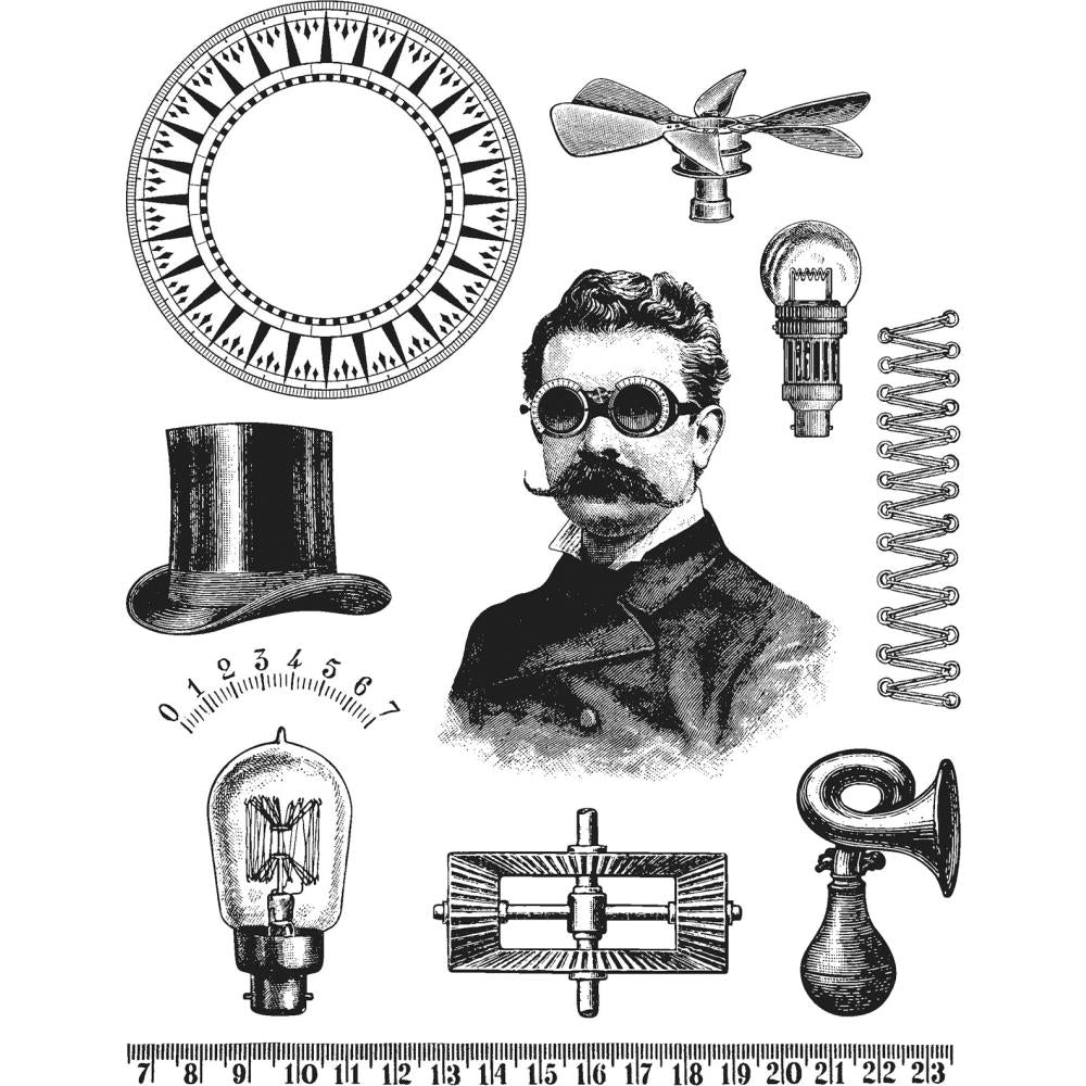 Tim Holtz Cling Stamps - The Professor