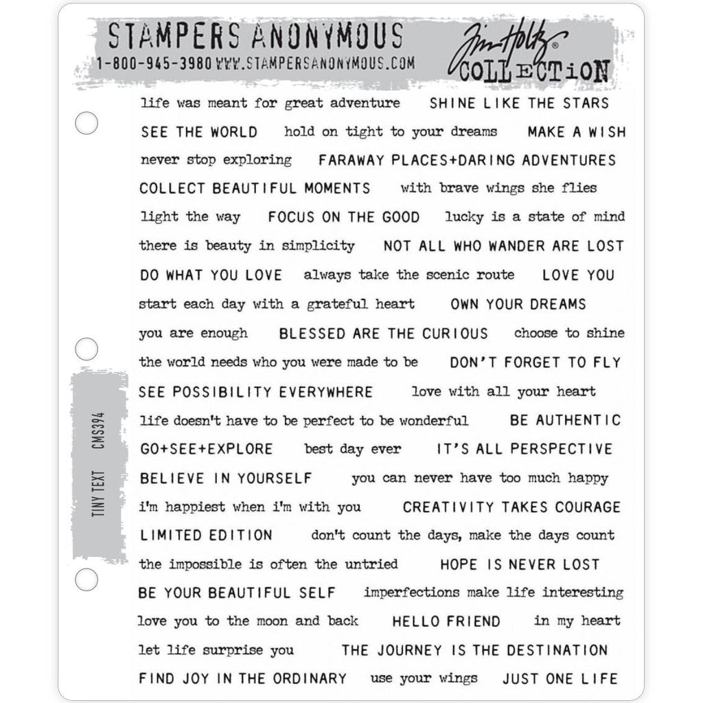 Tim Holtz Cling Stamps - Tiny Text