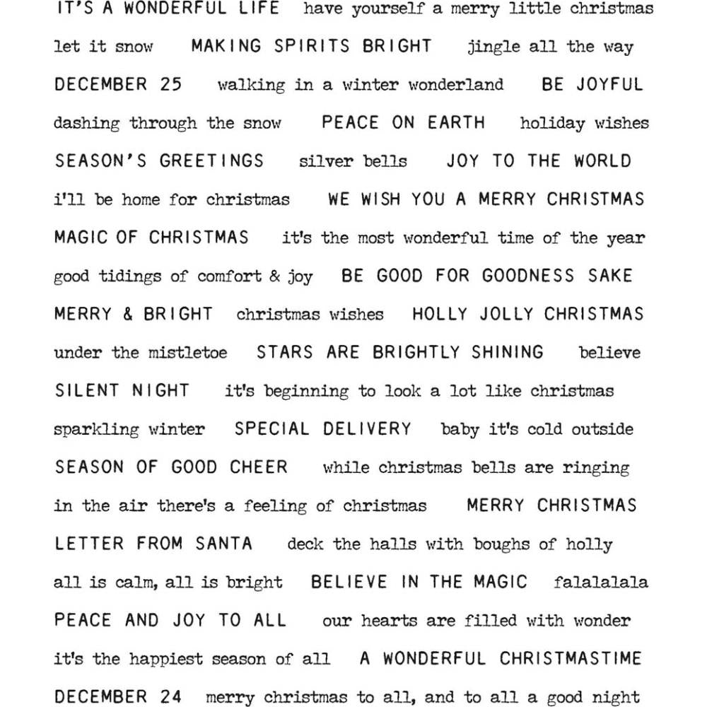 Tim Holtz Cling Stamps - Tiny Text Christmas