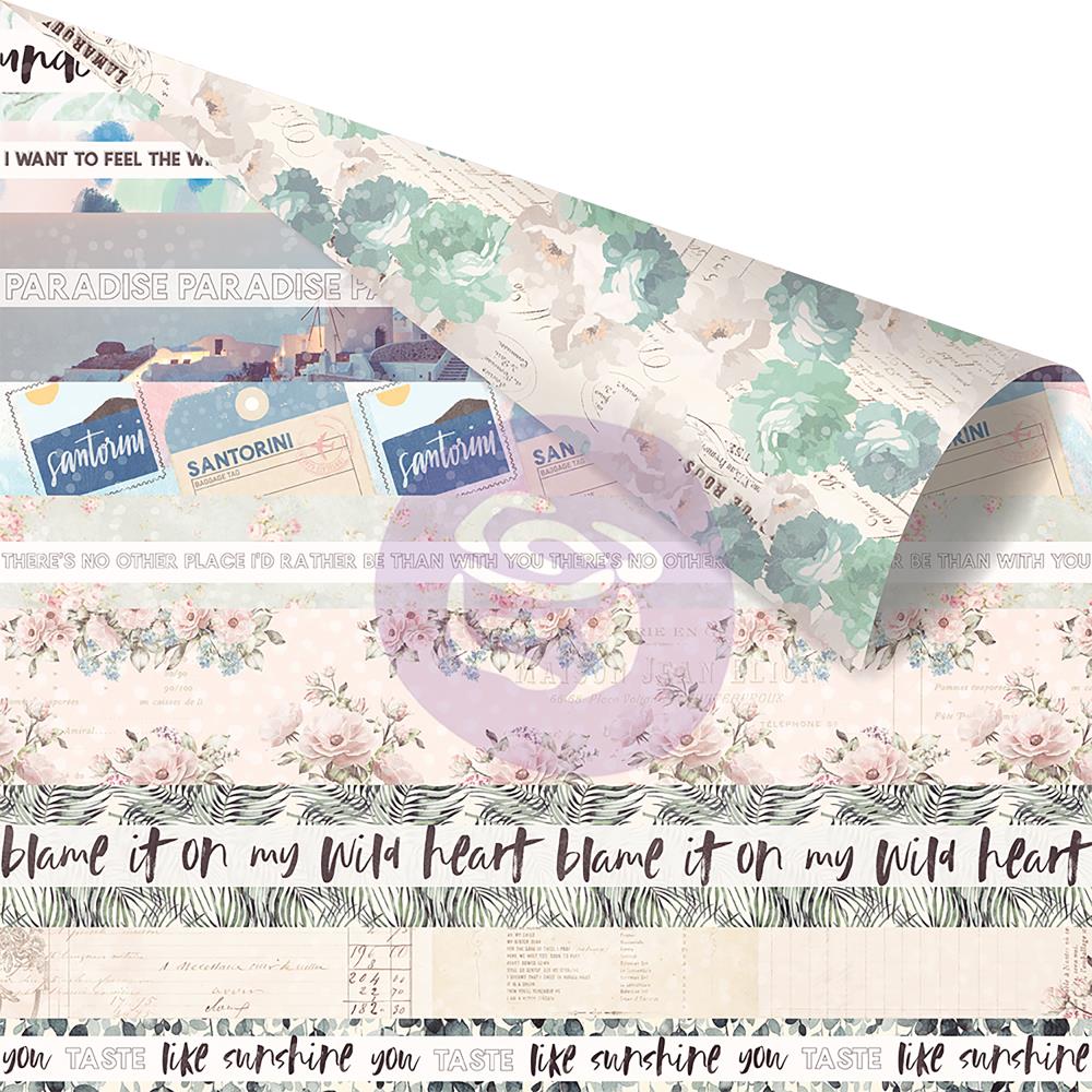 Santorini Aqua Foiled Double-Sided Cardstock- Together At Santorini