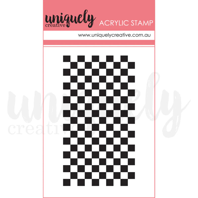 Uniquely Creative - Acrylic Mini Mark Making Stamp - Checkerboard