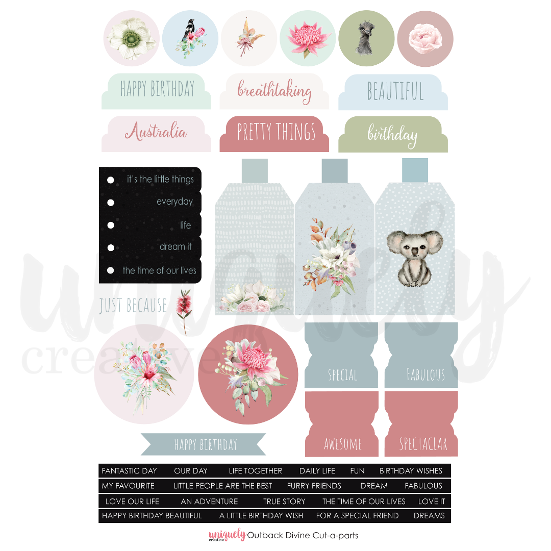 Uniquely Creative - Outback Divine - Cut-A-Part Sheet