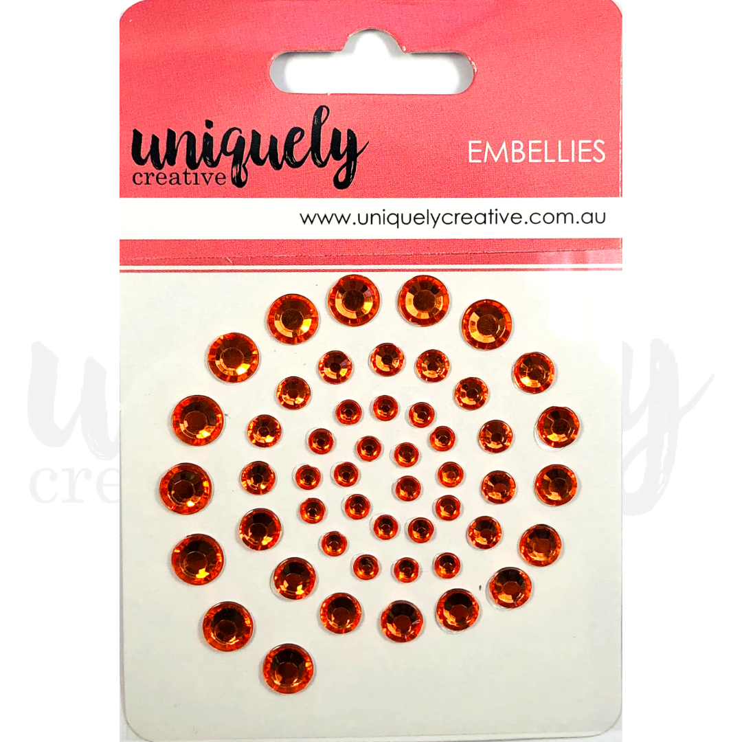 Uniquely Creative Peach Rhinestones – 50 self-adhesive embellishments for scrapbooking, card making, and craft projects.