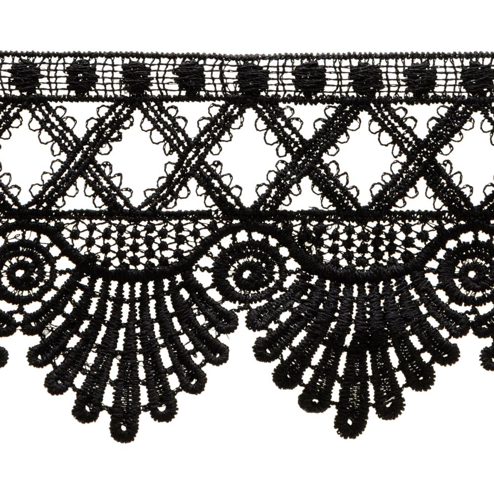 Venice Lace Scalloped Edge 3-1/2" - Black