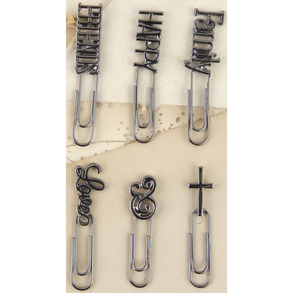 Prima Marketing Decorative Paper Clips- Words & Symbols