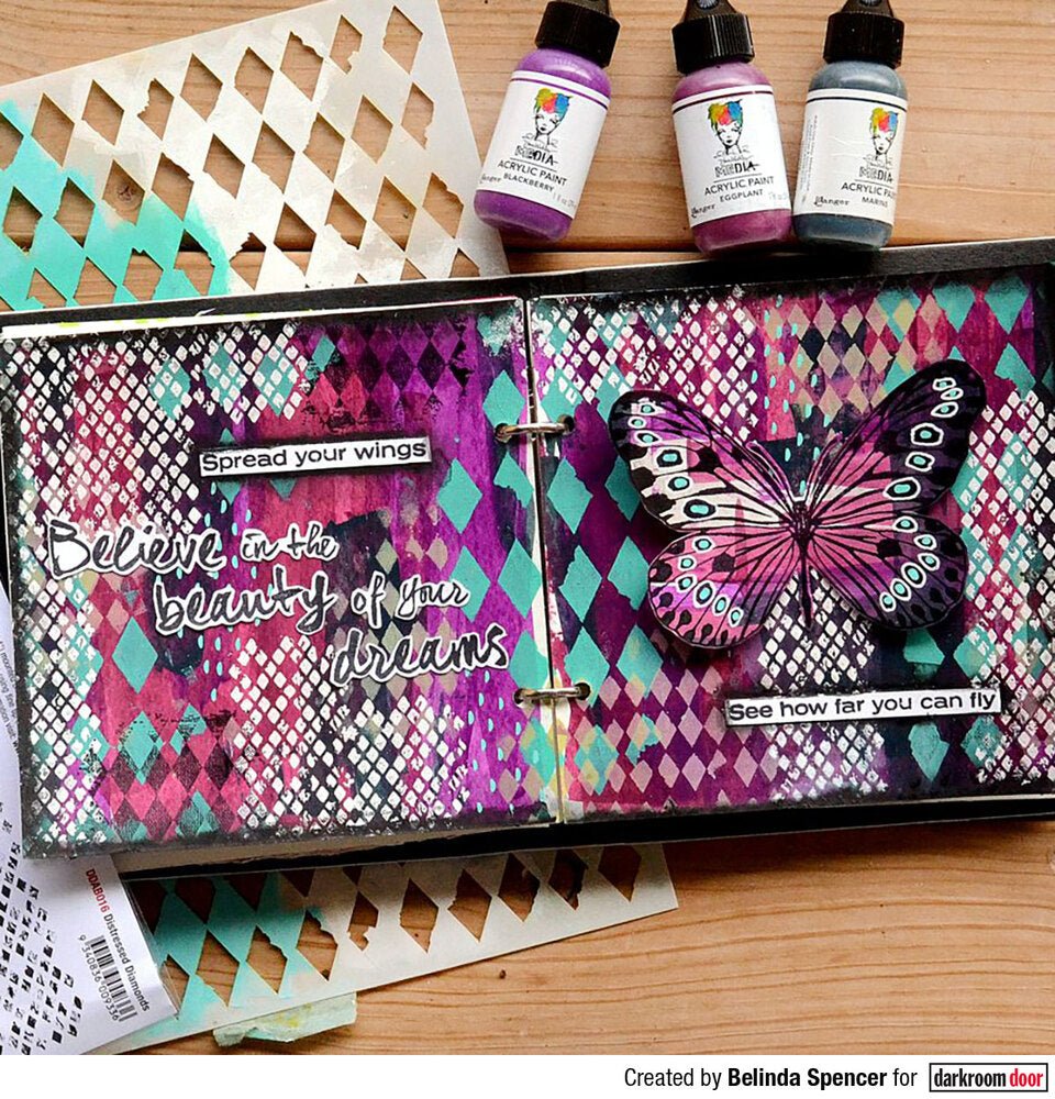 Abstract Stamp - Distressed Diamonds - Crafty Divas