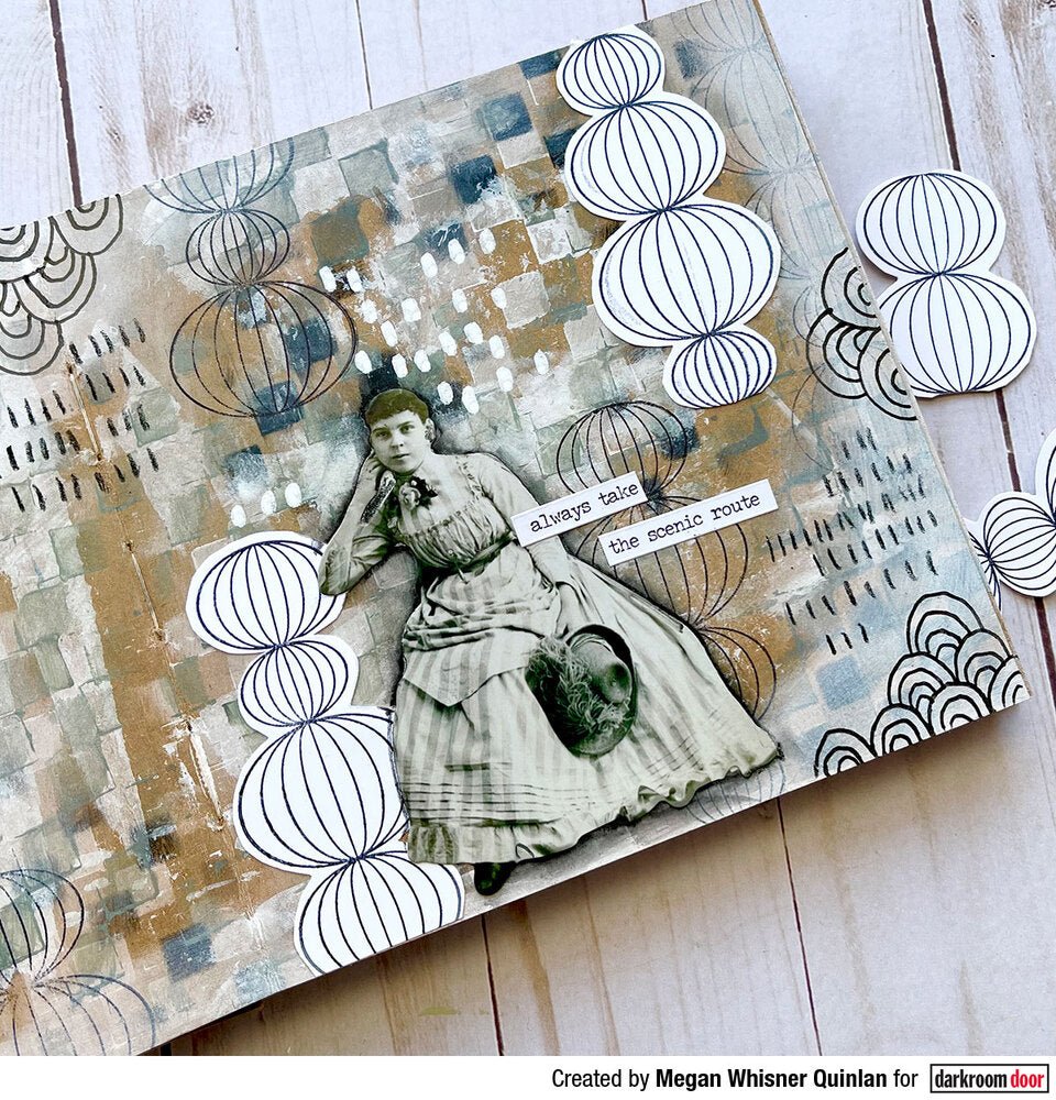 Abstract Stamp - Geometric Ovals - Crafty Divas
