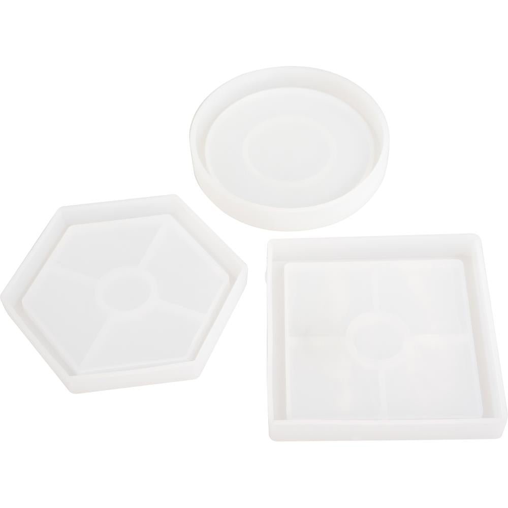 American Crafts Color Pour Resin Mold - Coaster - Circle, Square & Hexagon - Crafty Divas