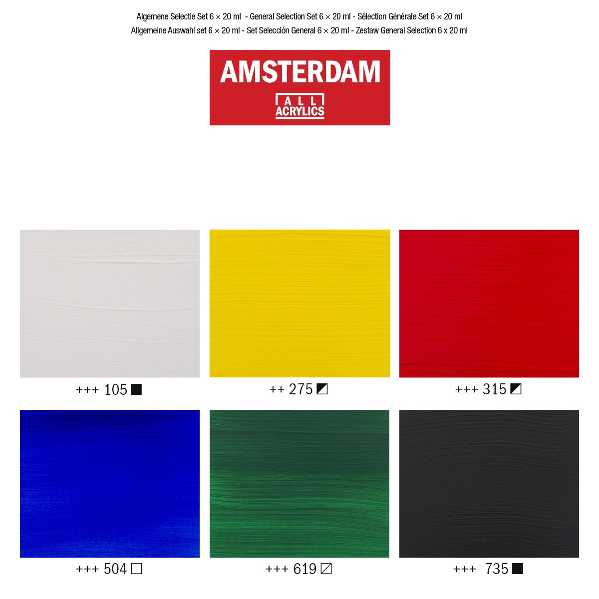 Amsterdam Acrylic Intro - General Selectionn Set 6X20ml - Crafty Divas
