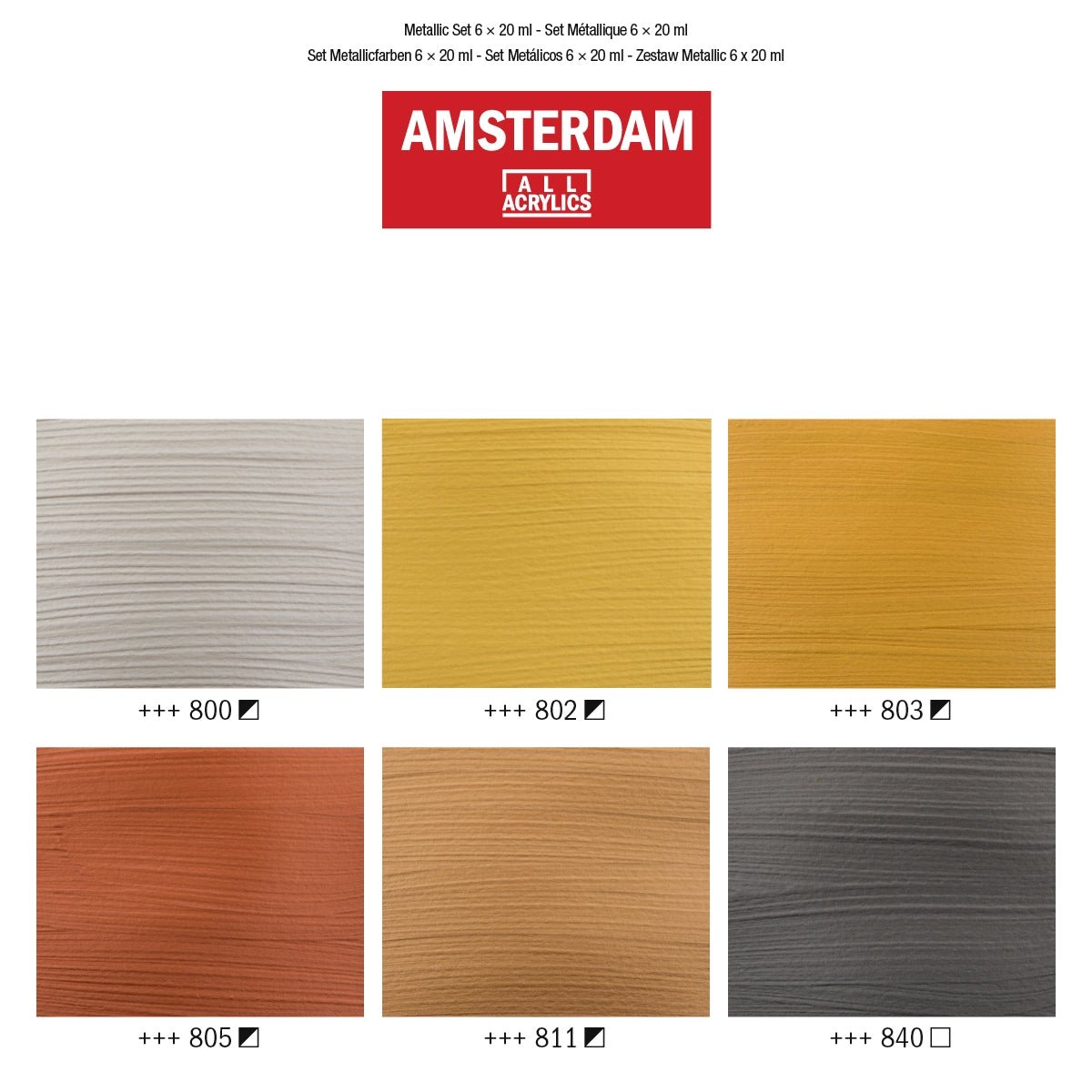 Amsterdam Acrylic Metallics Set 6X20ml - Crafty Divas