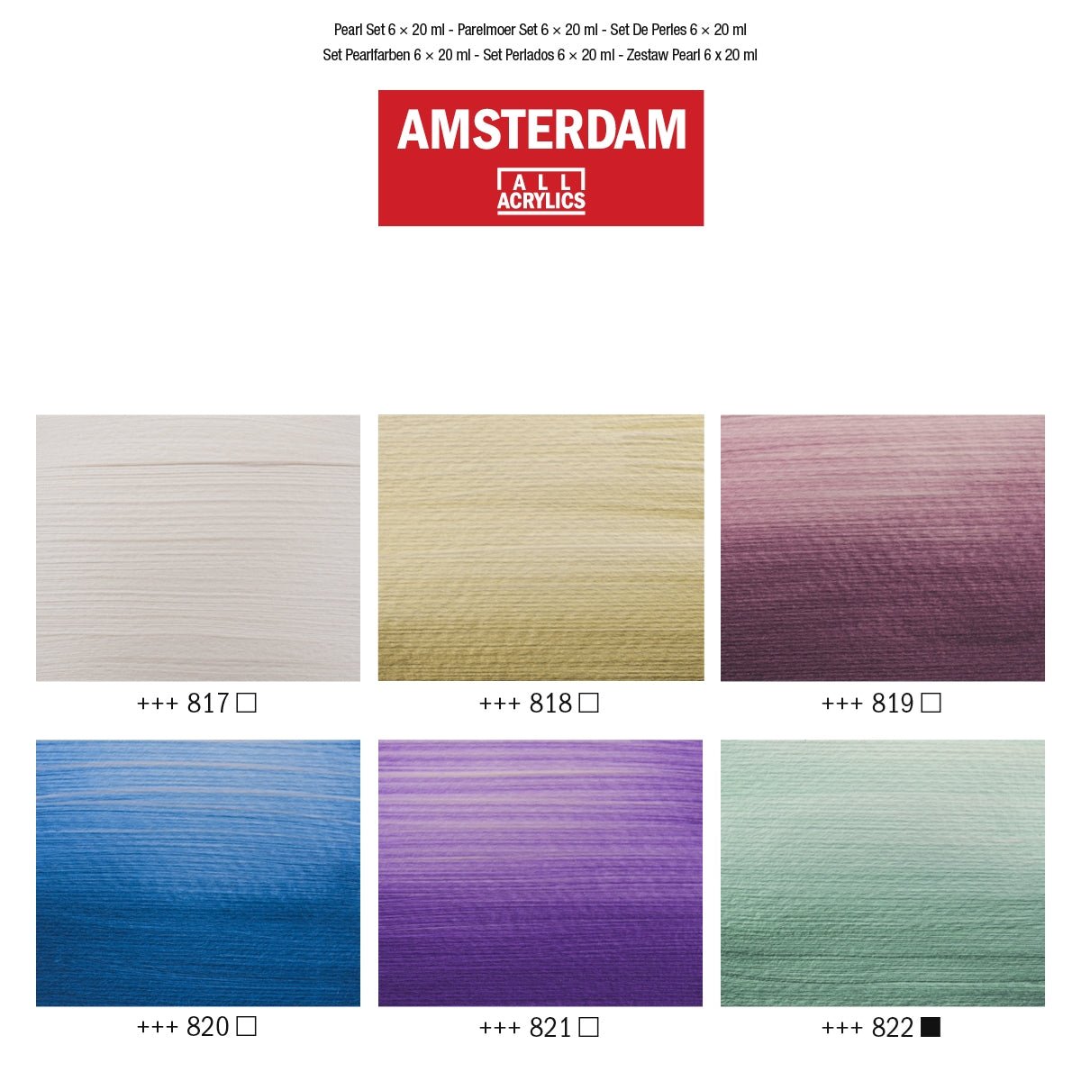Amsterdam Acrylic Pearlescent Set 6X20ml - Crafty Divas