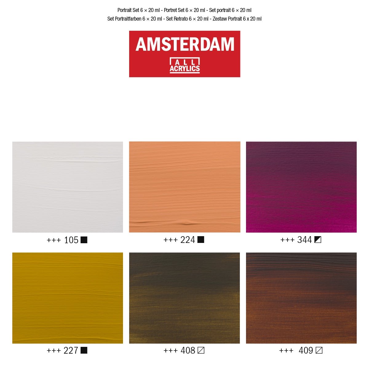 Amsterdam Acrylic Portrait Set 6X20ml - Crafty Divas