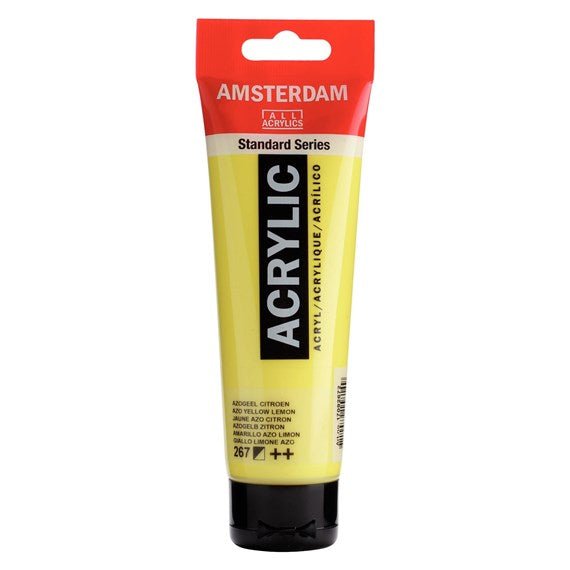 Amsterdam All Acrylics Paint - Azo Yellow Lemon 267 - Crafty Divas