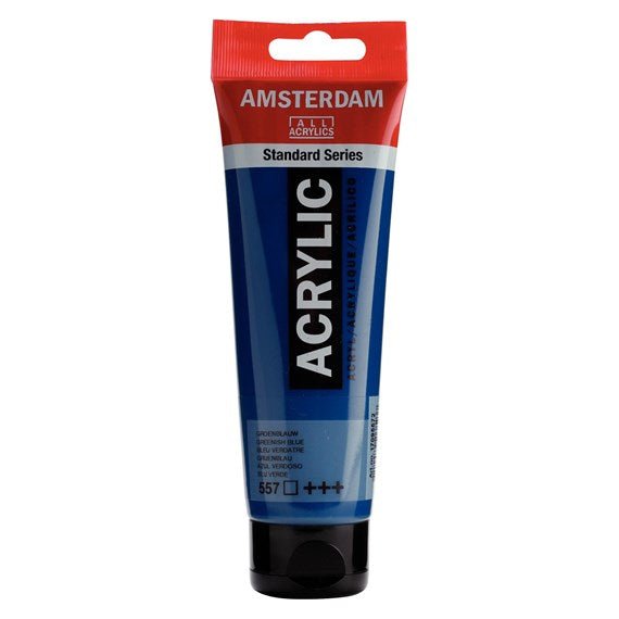 Amsterdam All Acrylics Paint - Greenish Blue 557 - Crafty Divas
