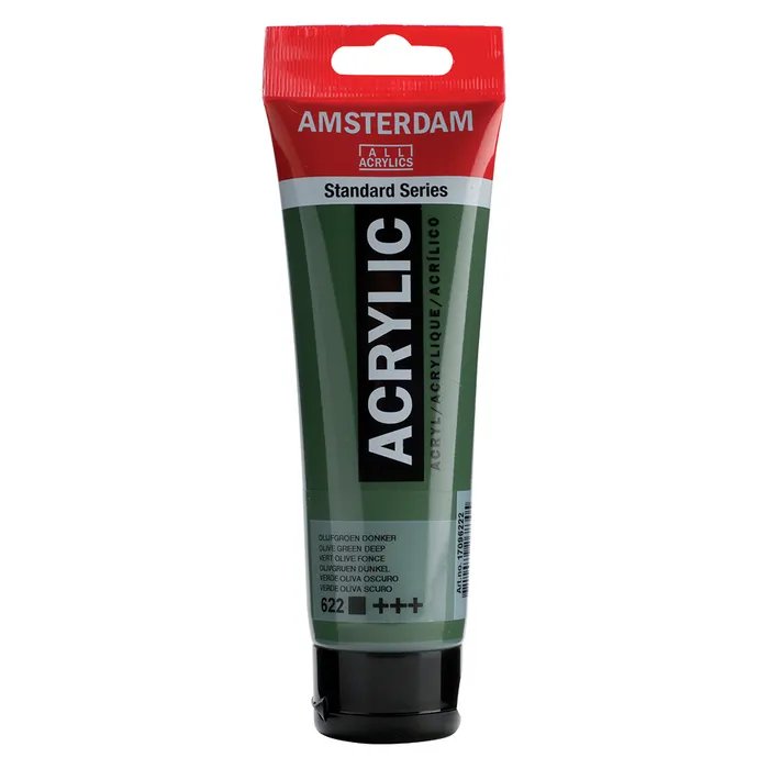 Amsterdam All Acrylics Paint - Olive Green Deep 622 - Crafty Divas