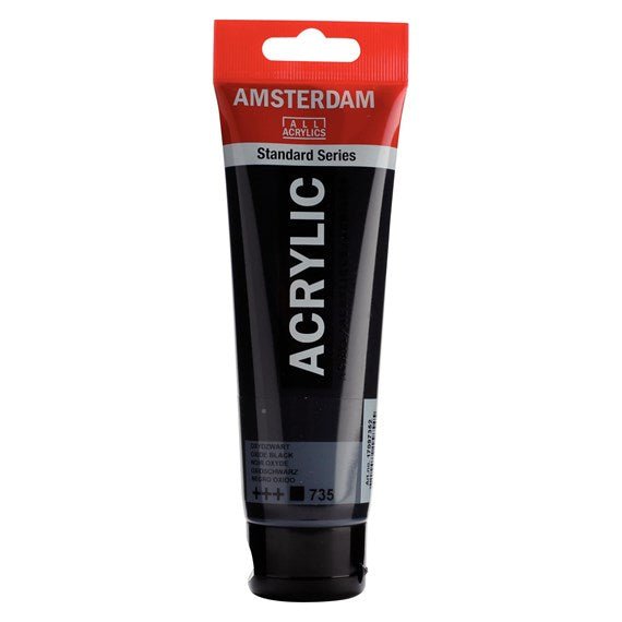 Amsterdam All Acrylics Paint - Oxide Black 735 - Crafty Divas
