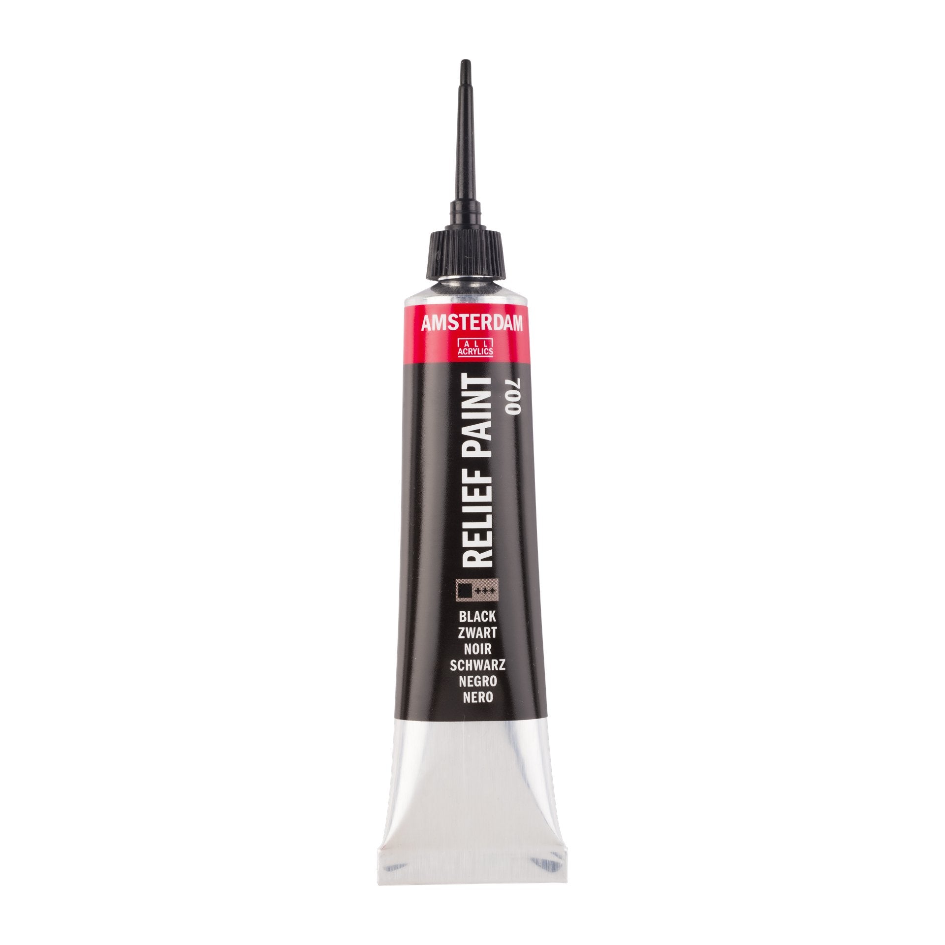 Amsterdam Relief Paint 20ml Black 700 - Crafty Divas