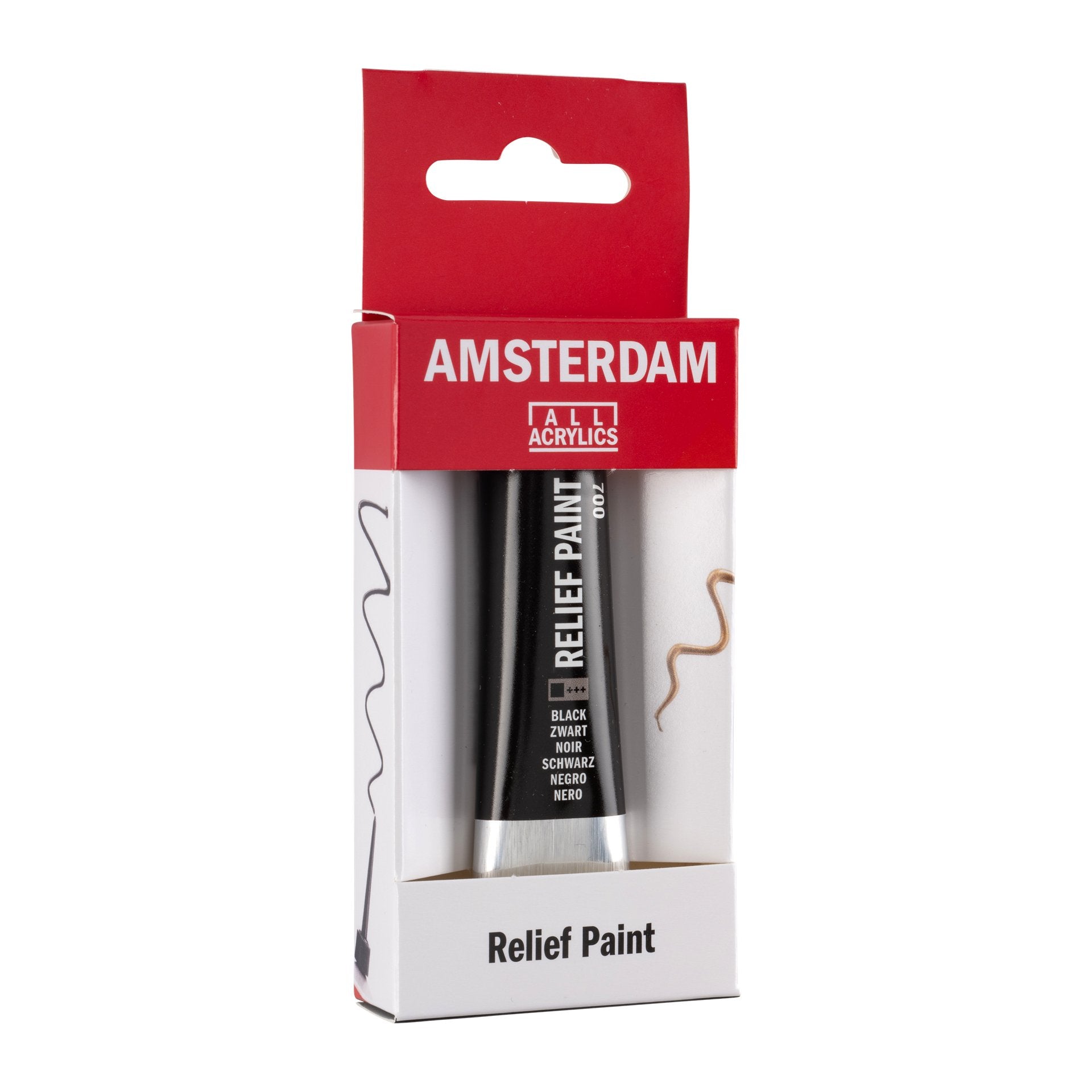 Amsterdam Relief Paint 20ml Black 700 - Crafty Divas