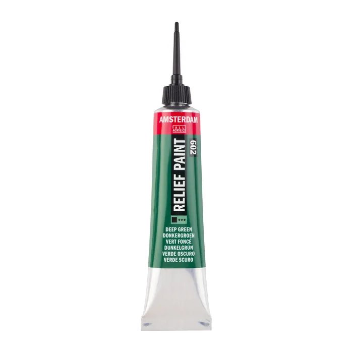 Amsterdam Relief Paint 20ml Deep Green 602 - Crafty Divas