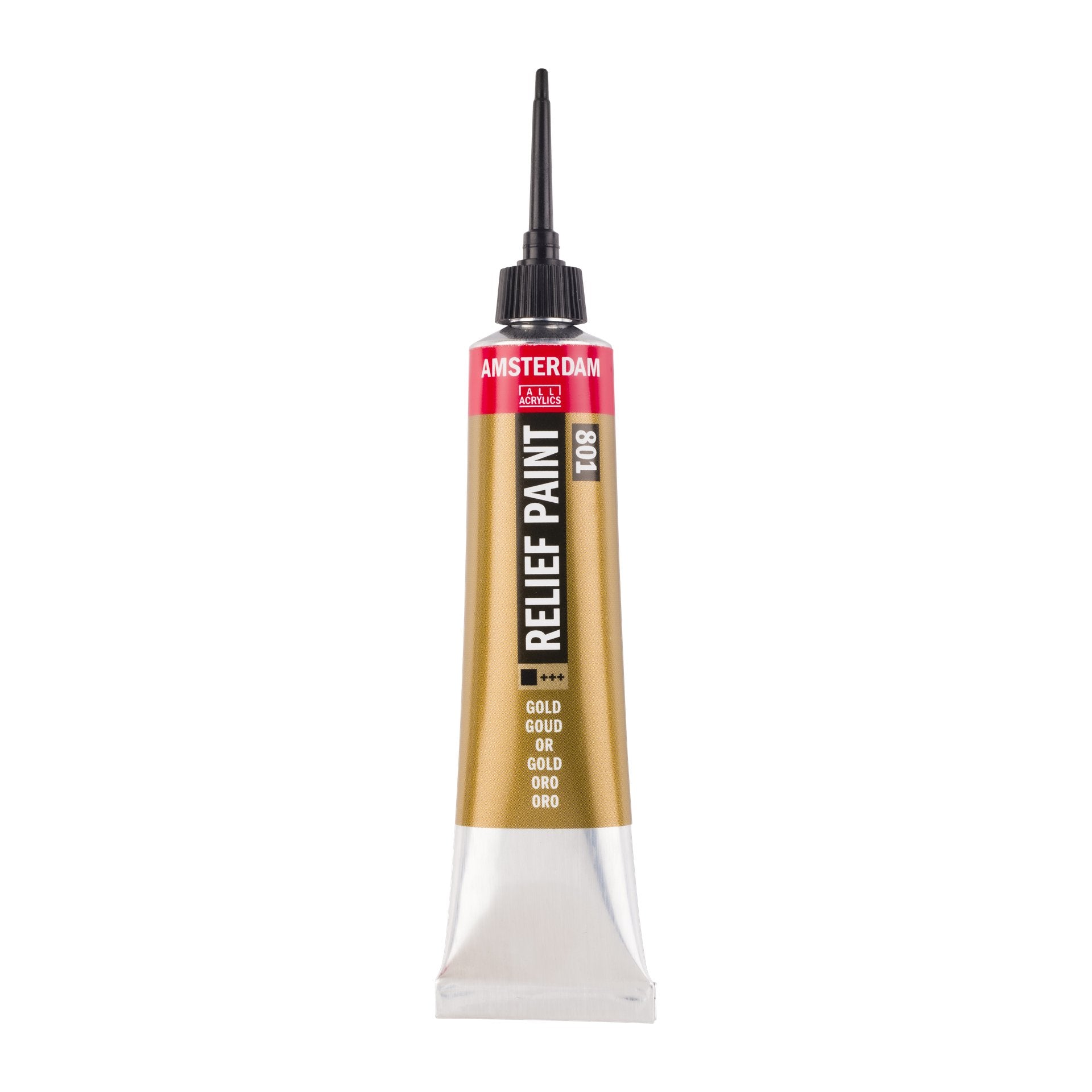 Amsterdam Relief Paint 20ml Gold 801 - Crafty Divas