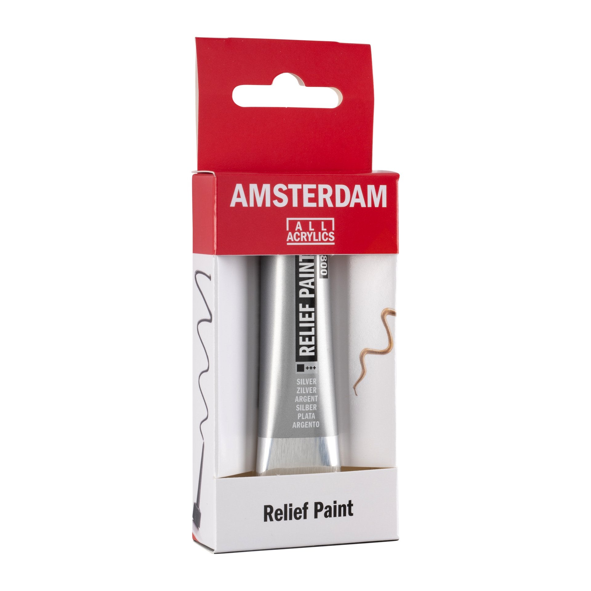 Amsterdam Relief Paint 20ml Silver 800 - Crafty Divas