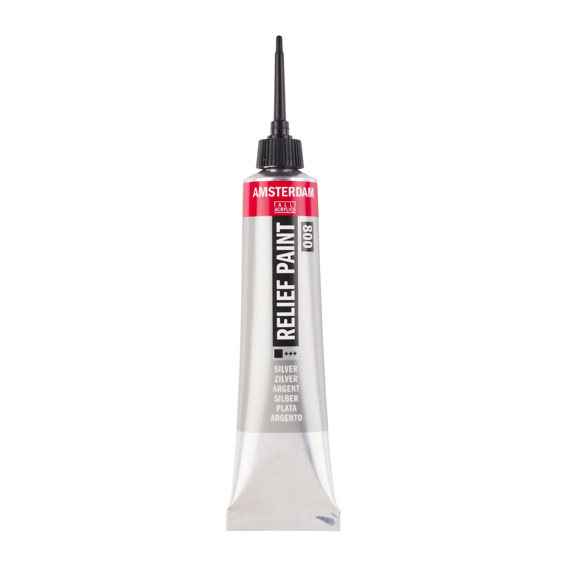 Amsterdam Relief Paint 20ml Silver 800 - Crafty Divas