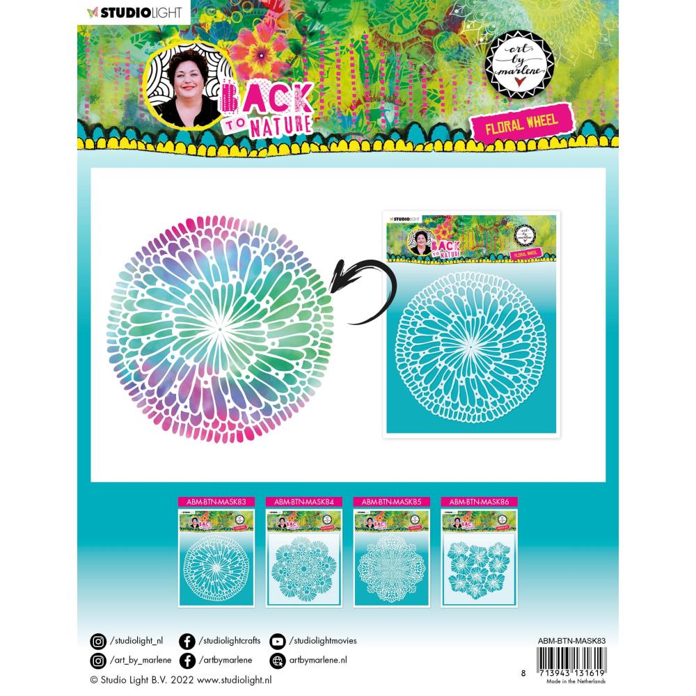 Art By Marlene Stencil - Nr. 83. Floral Wheel - Crafty Divas