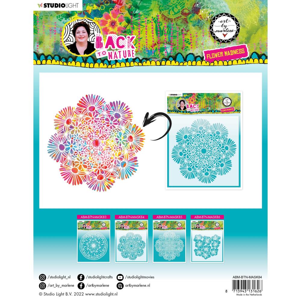 Art By Marlene Stencil - Nr. 84. Flower Madness - Crafty Divas