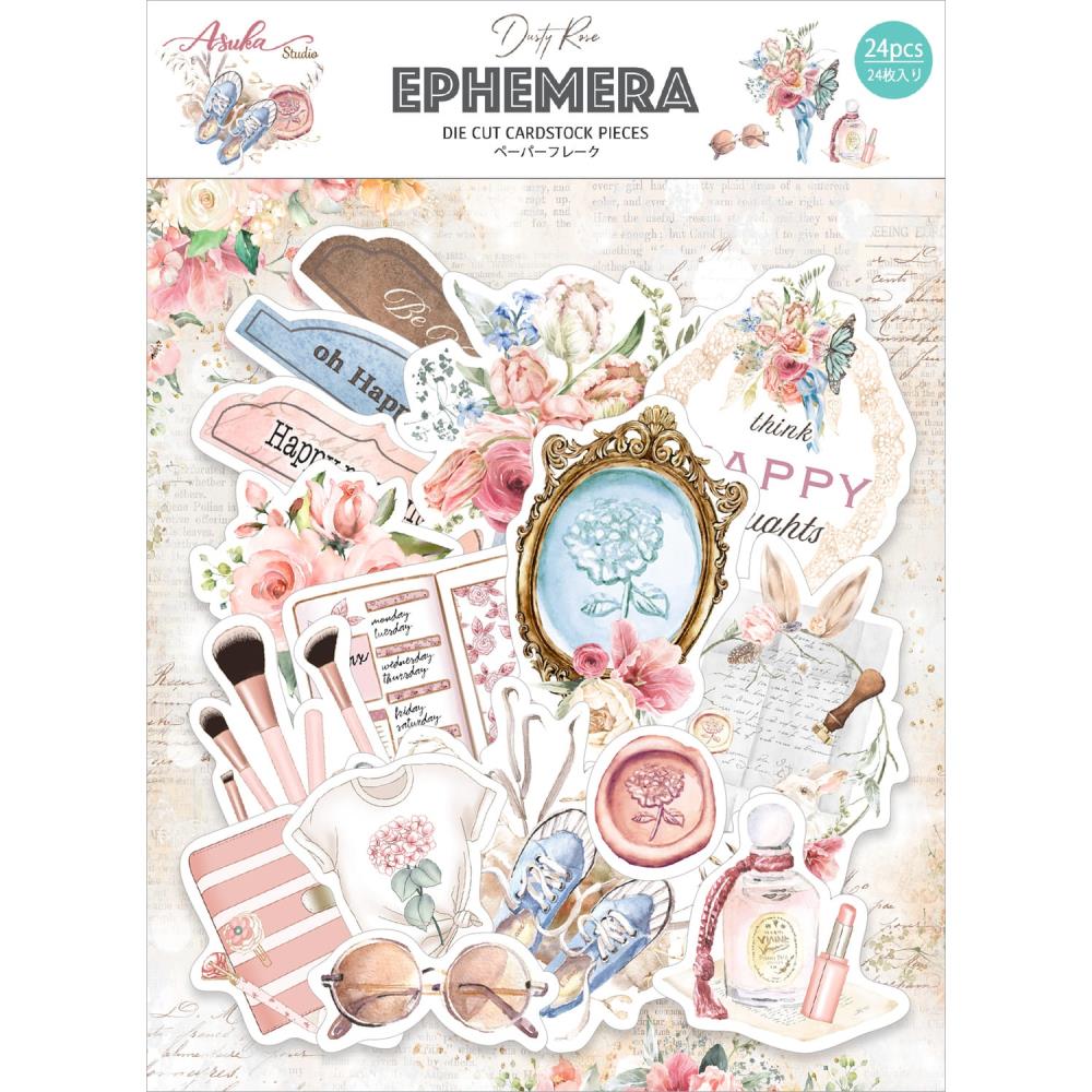 Asuka Studio Ephemera Cardstock Die-Cuts - Dusty Rose - Crafty Divas
