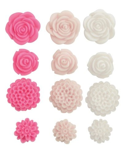 Blossoms- Resin Flowers- Fuchsia - Crafty Divas