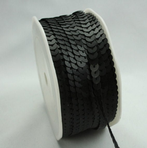 Brushed Sequin Trim- Black - Crafty Divas
