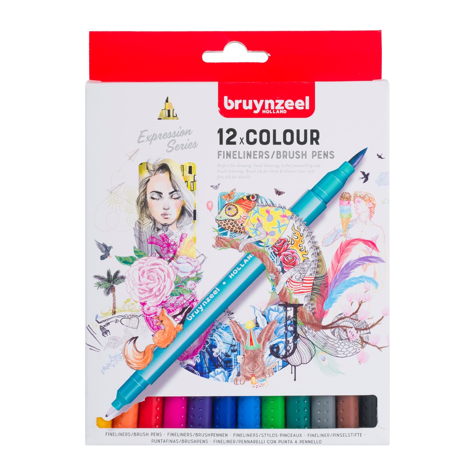 BRUYNZEEL FINELINER BRUSHPEN - SET 12 - Crafty Divas