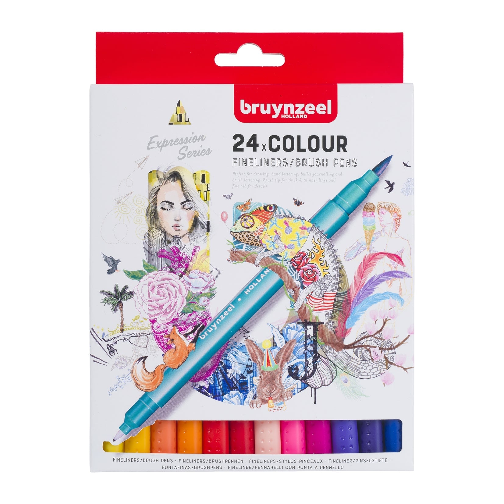 BRUYNZEEL FINELINER BRUSHPEN - SET 24 - Crafty Divas