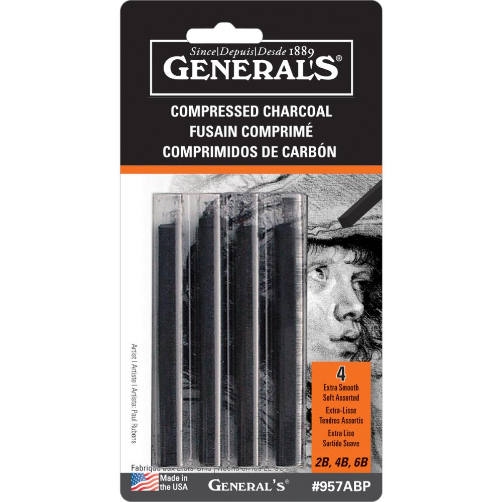 Compressed Charcoal Sticks - Black - 2B, 4B & 6B - Crafty Divas