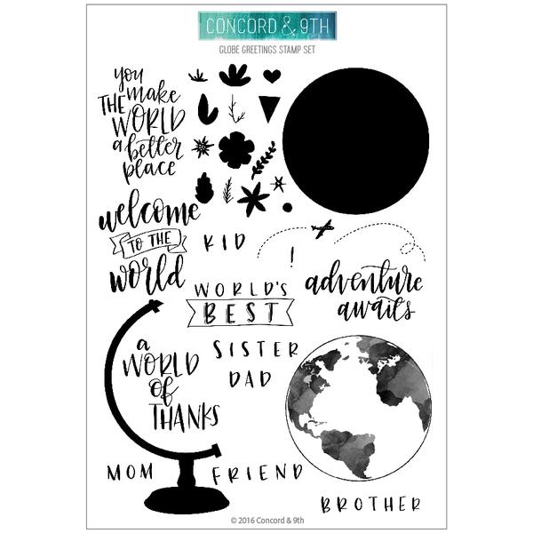 Concord & 9th - GLOBE GREETINGS Stamp Set - Crafty Divas