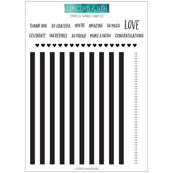 Concord & 9th - STRIPES & SAYINGS Stamp Set - Crafty Divas