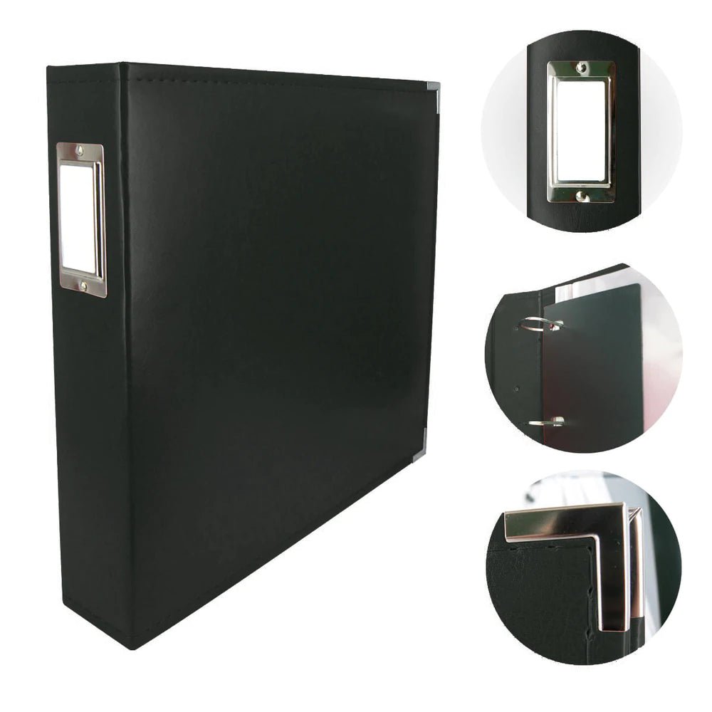 Couture Creations - Classic Superior Leather Album - Black - Crafty Divas