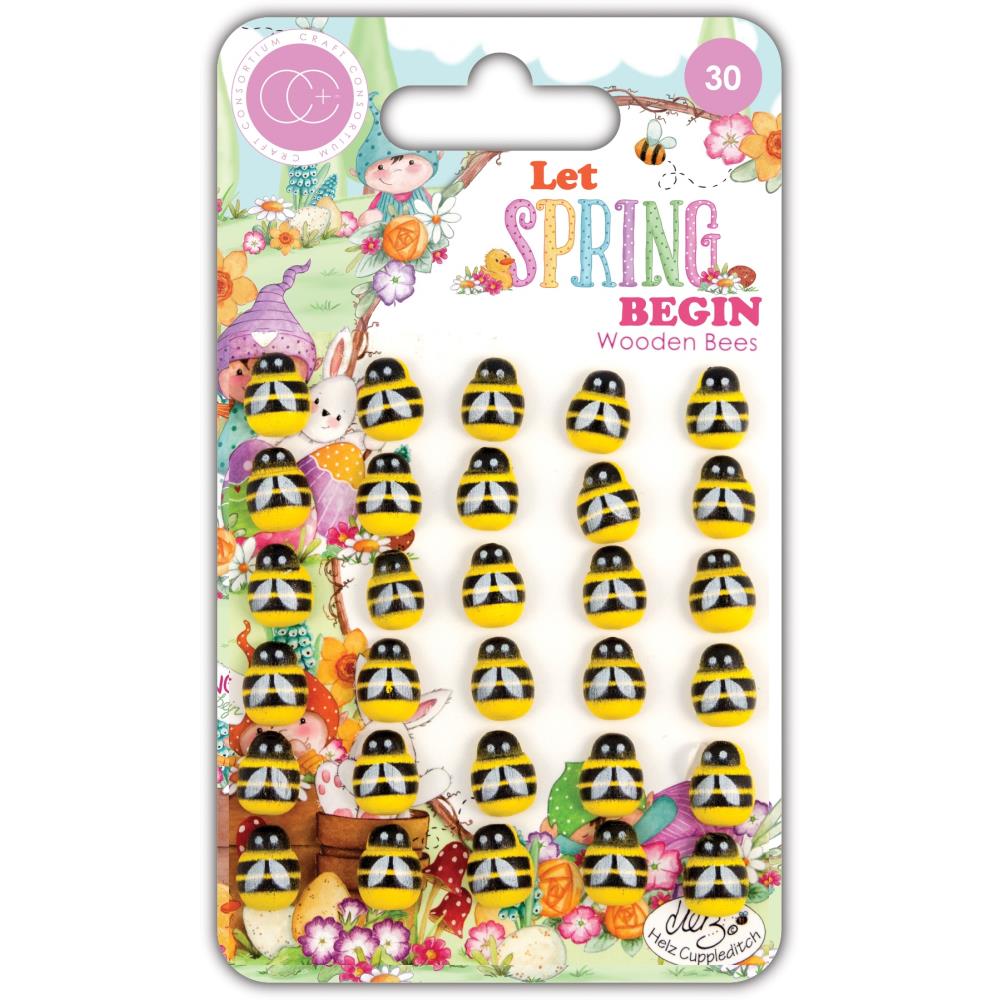 Craft Consortium Adhesive Wooden Shapes - Let Spring Begin Bees - Crafty Divas