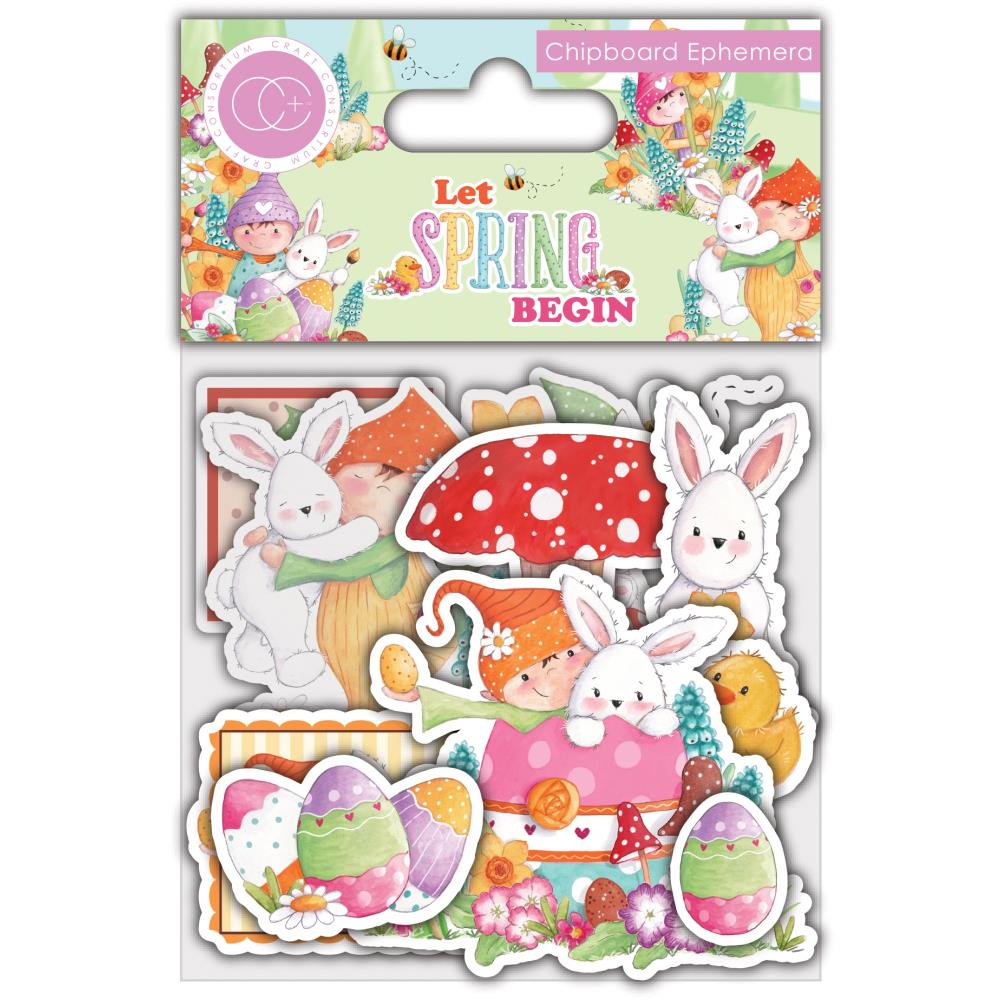 Craft Consortium Chipboard Ephemera - Let Spring Begin - Crafty Divas