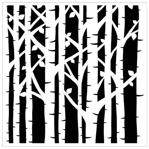 Crafters Workshop Template 6x6 - Birch Trees - Crafty Divas