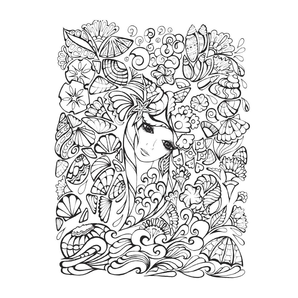 Creative Haven Colouring Book - Fanciful Faces - Crafty Divas