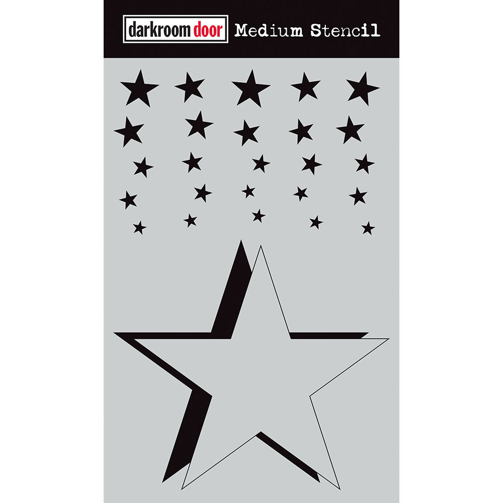 Darkroom Door Medium Stencil - Cascading Stars - Crafty Divas